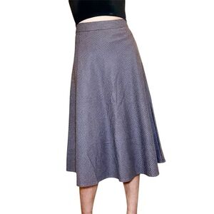 Classic A-Line Midi Skirt in Blue checkered pattern